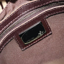 FENDI Zucchino Canvas Mamma Baguette Schultertasche Beige Silber Auth 181899A-19