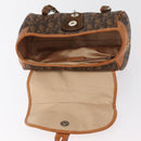 Christian Dior Trotter Canvas Romantic Hand Bag PVC Brown Silver Auth 181900V-15