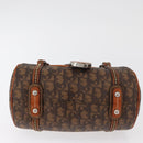 Christian Dior Trotter Canvas Romantic Hand Bag PVC Brown Silver Auth 181900V-9
