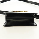 CELINE Circle Shoulder Bag Leather Black Gold Auth 181901SM-5