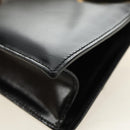 CELINE Circle Shoulder Bag Leather Black Gold Auth 181901SM-17