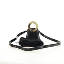 CELINE Circle Shoulder Bag Leather Black Gold Auth 181901SM-12