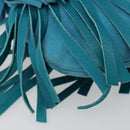 SAINT LAURENT Rib Gauche Bag Suede Turquoise Blue 138963 002214 Auth 181902A-16