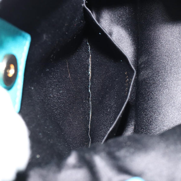 SAINT LAURENT Rib Gauche Bag Suede Turquoise Blue 138963 002214 Auth 181902A