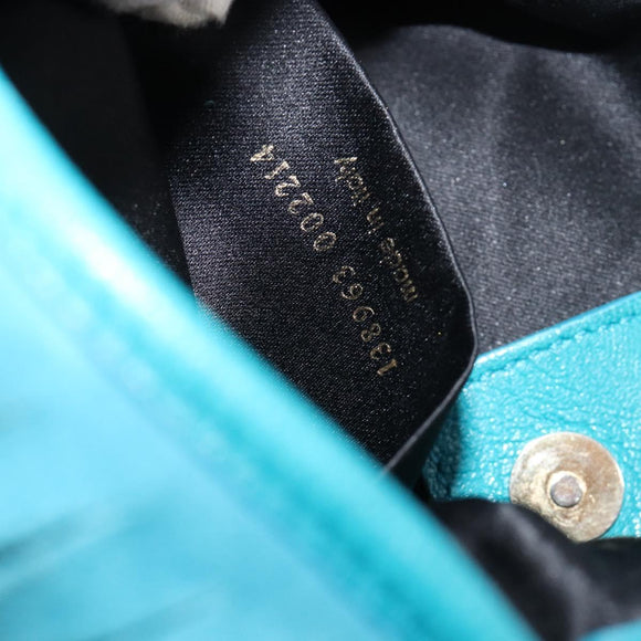 SAINT LAURENT Rib Gauche Bag Suede Turquoise Blue 138963 002214 Auth 181902A
