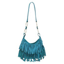 SAINT LAURENT Rib Gauche Bag Suede Turquoise Blue 138963 002214 Auth 181902A-13