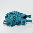 SAINT LAURENT Rib Gauche Bag Suede Turquoise Blue 138963 002214 Auth 181902A-3