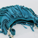 SAINT LAURENT Rib Gauche Bag Suede Turquoise Blue 138963 002214 Auth 181902A-6
