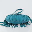 SAINT LAURENT Rib Gauche Bag Suede Turquoise Blue 138963 002214 Auth 181902A-5