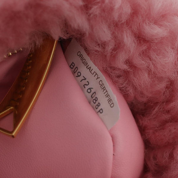 BOTTEGA VENETA Mini The Jody Handtas Fluweel Scheerling Roze Goud Auth 181904SM