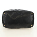 PRADA Tote Bag Leather 2way Black Gold Silver Auth 181906SM-5