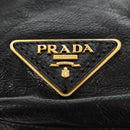 PRADA Tote Bag Leather 2way Black Gold Silver Auth 181906SM-21