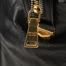 PRADA Tote Bag Leather 2way Black Gold Silver Auth 181906SM-23