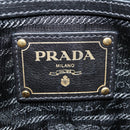 PRADA Tote Bag Leather 2way Black Gold Silver Auth 181906SM-24