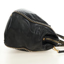 PRADA Tote Bag Leather 2way Black Gold Silver Auth 181906SM-4