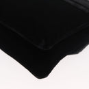 CHANEL Chain Camelia Shoulder Bag Velor Black Silver CC Auth 181910V-14