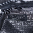 CHANEL Chain Camelia Shoulder Bag Velor Black Silver CC Auth 181910V-18