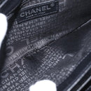 CHANEL Chain Camelia Shoulder Bag Velor Black Silver CC Auth 181910V-19