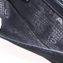 CHANEL Chain Camelia Shoulder Bag Velor Black Silver CC Auth 181910V-22