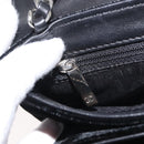 CHANEL Chain Camelia Shoulder Bag Velor Black Silver CC Auth 181910V-25