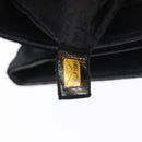 CHANEL Chain Camelia Shoulder Bag Velor Black Silver CC Auth 181910V-27