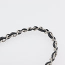 CHANEL Chain Camelia Shoulder Bag Velor Black Silver CC Auth 181910V-9