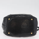 Miu Miu Hand Bag Leather 2way Black Gold Auth 181913-5