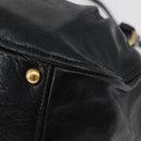 Miu Miu Hand Bag Leather 2way Black Gold Auth 181913-16