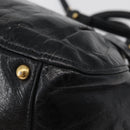 Miu Miu Hand Bag Leather 2way Black Gold Auth 181913-18