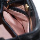 Miu Miu Hand Bag Leather 2way Black Gold Auth 181913-23