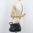 Miu Miu Hand Bag Leather 2way Black Gold Auth 181913-26