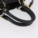 Miu Miu Hand Bag Leather 2way Black Gold Auth 181913-7