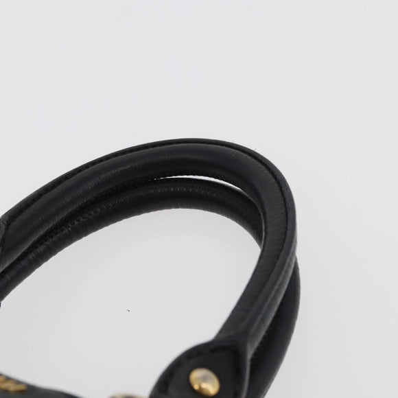 Miu Miu Hand Bag Leather 2way Black Gold Auth 181913