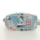 PRADA Comic Print Shoulder Bag Leather White Silver Auth 181914SM-5