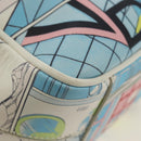 PRADA Comic Print Shoulder Bag Leather White Silver Auth 181914SM-18