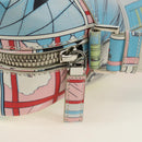 PRADA Comic Print Shoulder Bag Leather White Silver Auth 181914SM-21