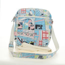 PRADA Comic Print Shoulder Bag Leather White Silver Auth 181914SM-12