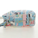 PRADA Comic Print Shoulder Bag Leather White Silver Auth 181914SM-3
