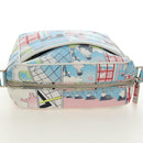 PRADA Comic Print Shoulder Bag Leather White Silver Auth 181914SM-6