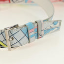 PRADA Comic Print Shoulder Bag Leather White Silver Auth 181914SM-8