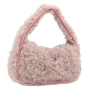 PRADA Hand Bag Fur Pink Silver Auth 181915SM-1