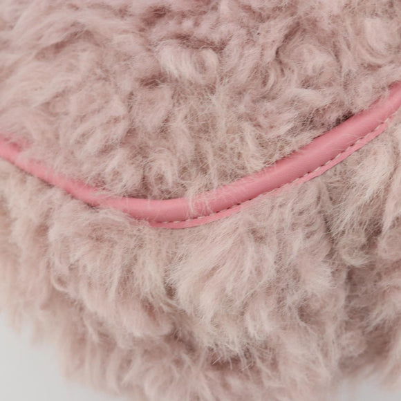 PRADA Hand Bag Fur Pink Silver Auth 181915SM