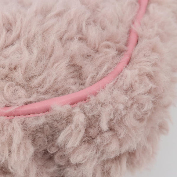 PRADA Hand Bag Fur Pink Silver Auth 181915SM