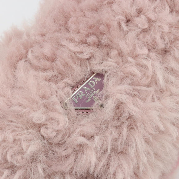 PRADA Hand Bag Fur Pink Silver Auth 181915SM