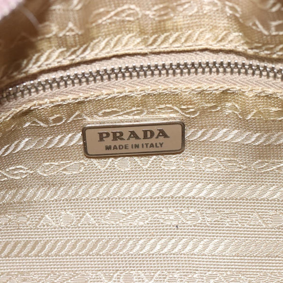 PRADA Hand Bag Fur Pink Silver Auth 181915SM
