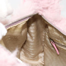 PRADA Hand Bag Fur Pink Silver Auth 181915SM-21