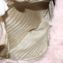 PRADA Hand Bag Fur Pink Silver Auth 181915SM-23