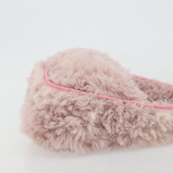 PRADA Hand Bag Fur Pink Silver Auth 181915SM