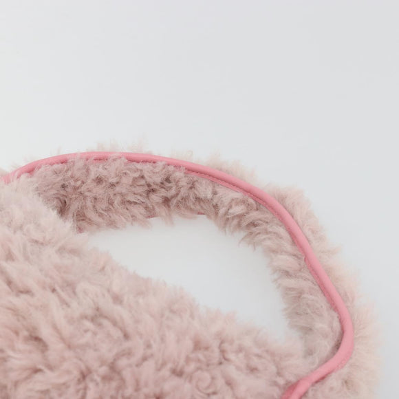 PRADA Hand Bag Fur Pink Silver Auth 181915SM