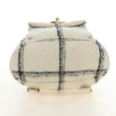 CHANEL Matelasse Chain Backpack Wool Tweed Ivory Gold CC Auth 181919SM-5